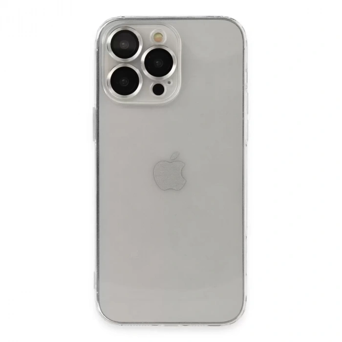 İphone 13 Pro Max Kılıf Luko Lens Silikon - Gümüş