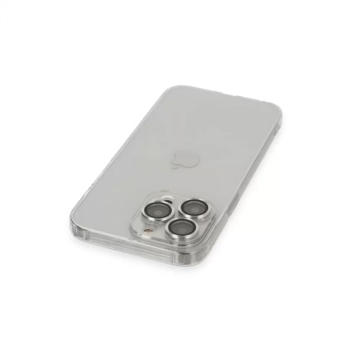 İphone 13 Pro Max Kılıf Luko Lens Silikon - Gümüş