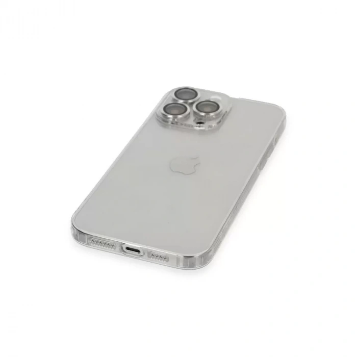 İphone 13 Pro Max Kılıf Luko Lens Silikon - Gümüş