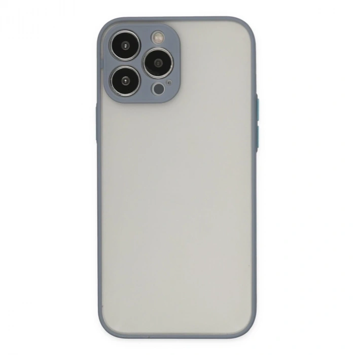 İphone 13 Pro Max Kılıf Montreal Silikon Kapak - Gri