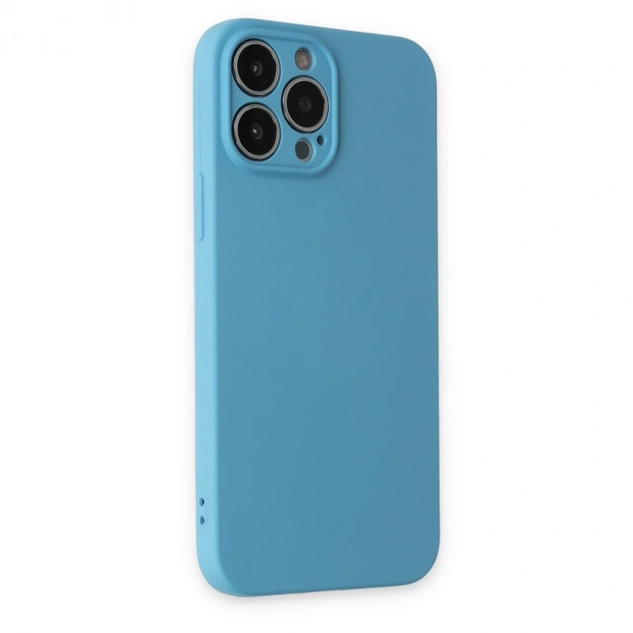 İphone 13 Pro Max Kılıf Nano İçi Kadife Silikon - Mavi