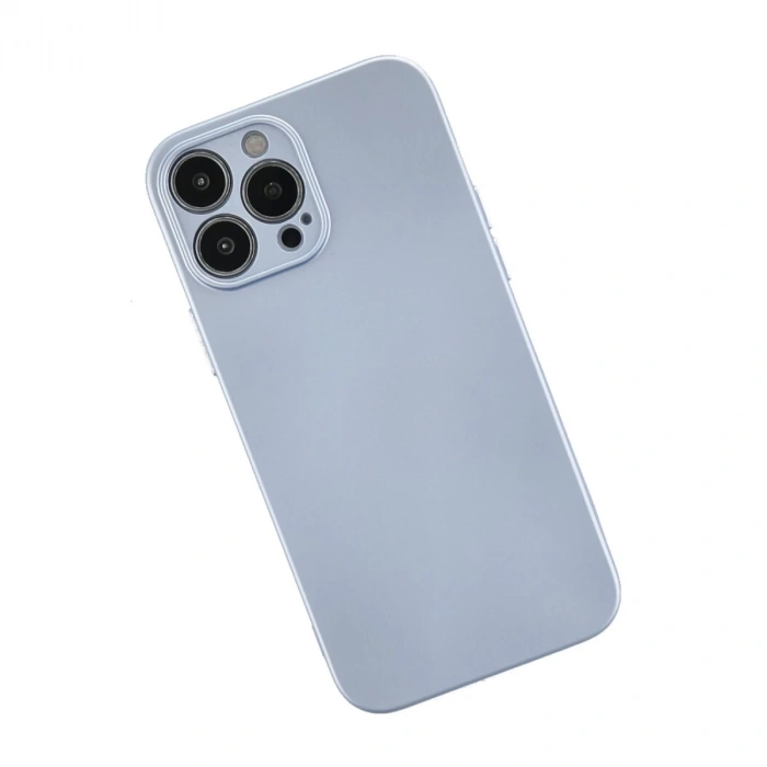İphone 13 Pro Max Kılıf Nano İçi Kadife Silikon - Sky Blue