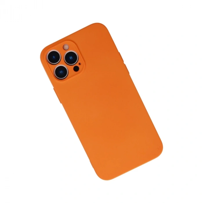 İphone 13 Pro Max Kılıf Nano İçi Kadife Silikon - Turuncu