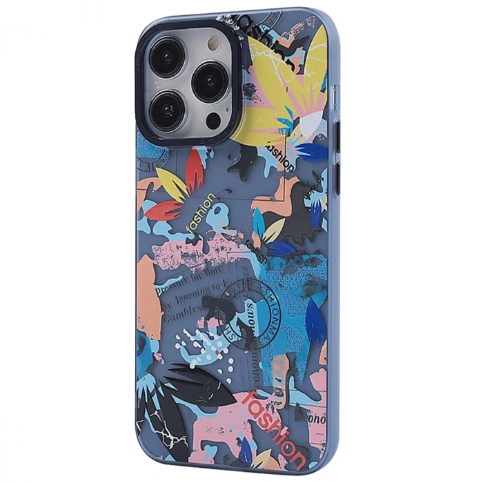 İphone 13 Pro Max Kılıf Prada Desenli Kapak - Prada Pembe - 1