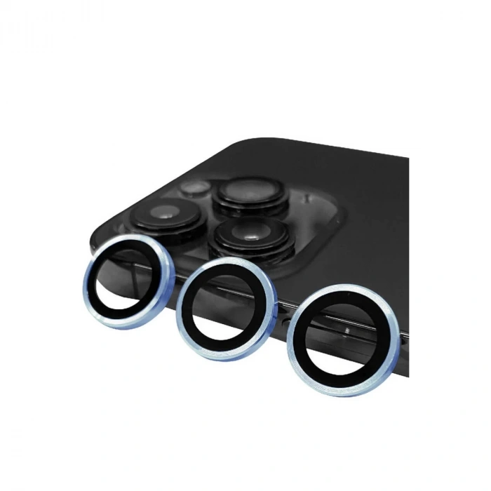 İphone 13 Pro Max Raze Metal Kamera Lens - Mavi