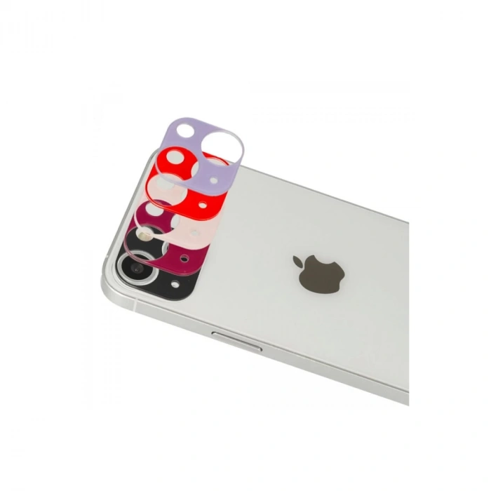 İphone 13 Rainbow Kamera Lens Koruma Cam - Mor