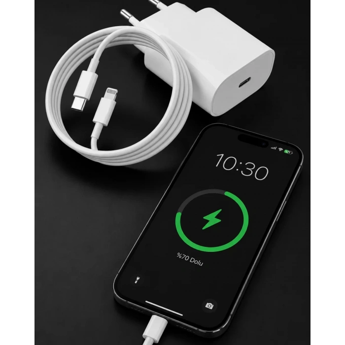 iPhone 14 13 12 11 8 Plus 7 Uyumlu 20W PD Hızlı Şarj Seti