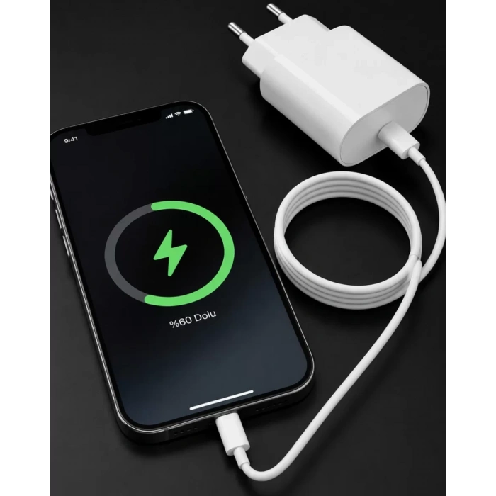 iPhone 14 13 12 Mini 11 XR XS X 20W Hızlı Şarj Adaptörü