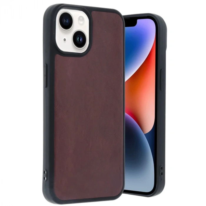 İphone 14 Kılıf Aras Deri Kapak - Bordo