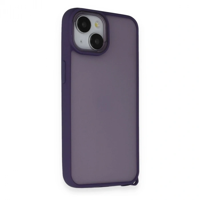 İphone 14 Kılıf Elegant Kapak - Derin Mor