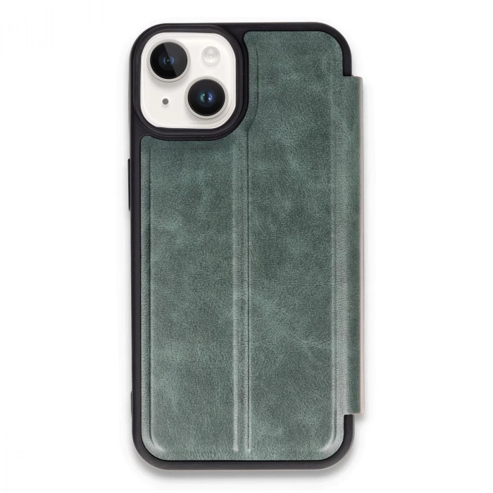 İphone 14 Kılıf Flip Cover - Koyu Yeşil
