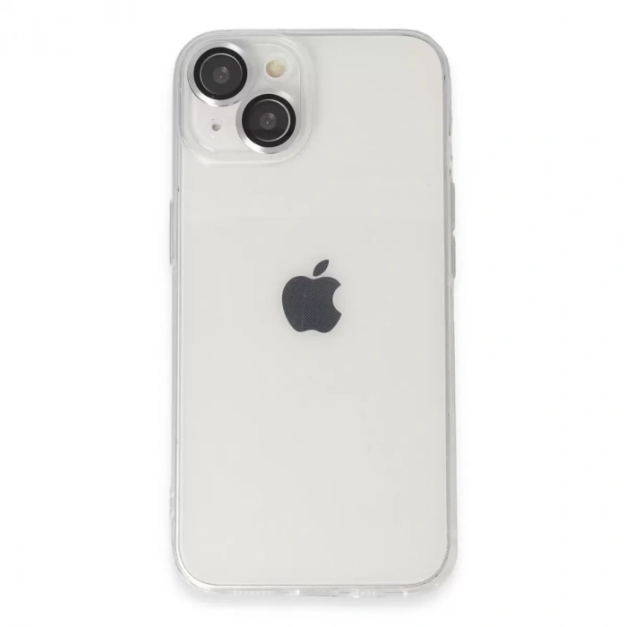 İphone 14 Kılıf Luko Lens Silikon - Gümüş