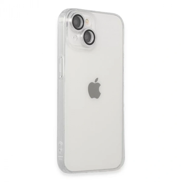 İphone 14 Kılıf Luko Lens Silikon - Gümüş