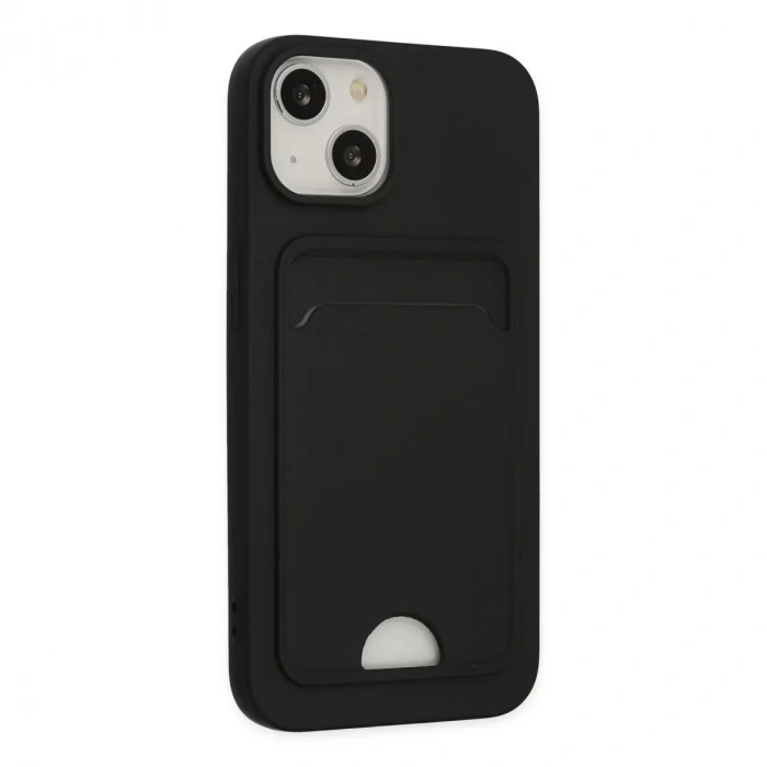 İphone 14 Plus Kılıf Kelvin Kartvizitli Silikon - Siyah