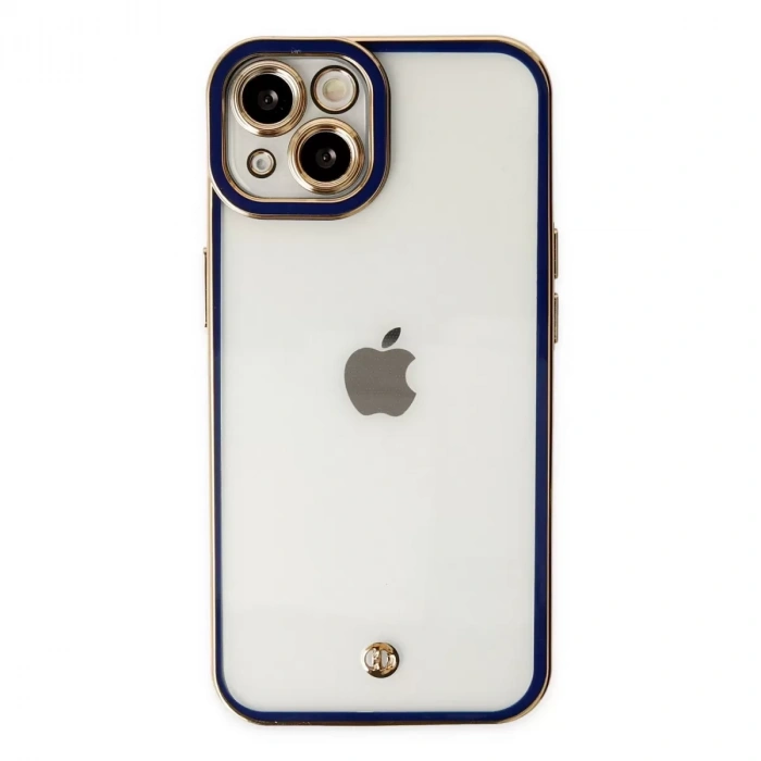 İphone 14 Plus Kılıf Liva Lens Silikon - Mavi
