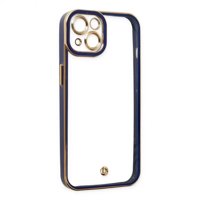 İphone 14 Plus Kılıf Liva Lens Silikon - Mavi