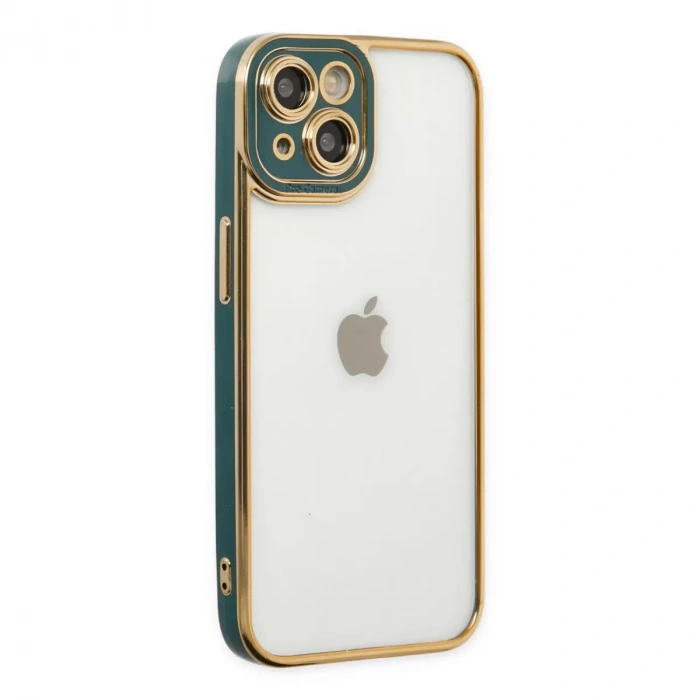 İphone 14 Plus Kılıf Liva Lens Silikon - Yeşil