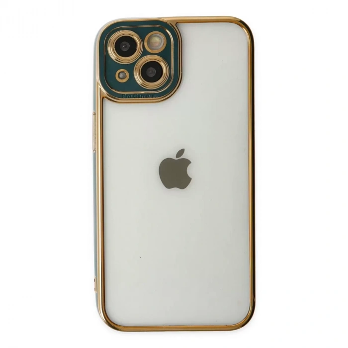 İphone 14 Plus Kılıf Liva Lens Silikon - Yeşil