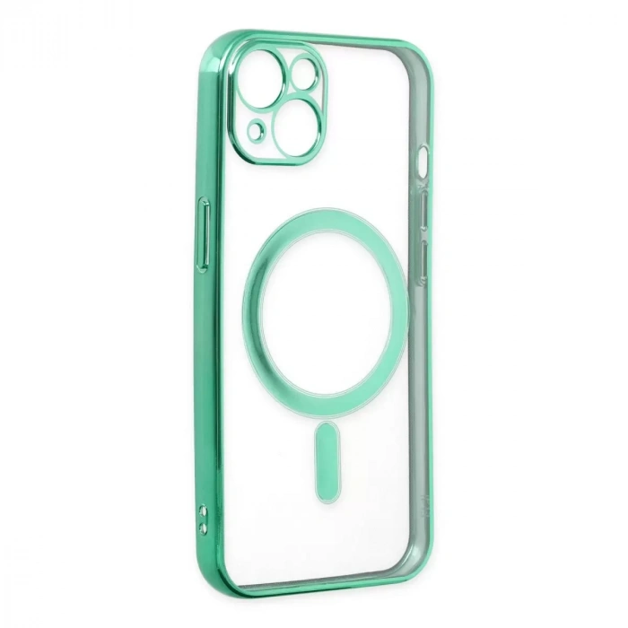İphone 14 Plus Kılıf Magneticsafe Lazer Silikon - Haki Yeşil