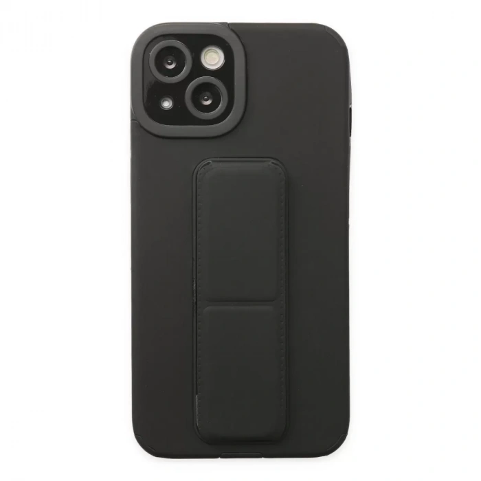İphone 14 Plus Kılıf Mega Standlı Silikon - Siyah