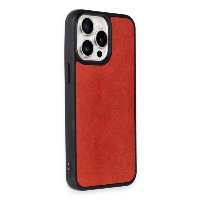 İphone 14 Pro Kılıf Aras Deri Kapak - Kırmızı