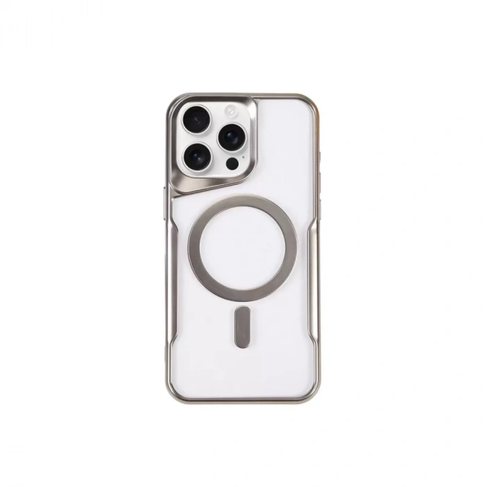 İphone 14 Pro Kılıf Boyi Magsafe Silikon Kapak - Gümüş