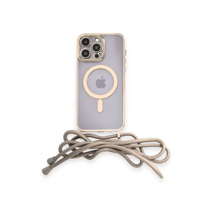 İphone 14 Pro Kılıf Divo Lazer Askılı Magsafe Kapak - Gold