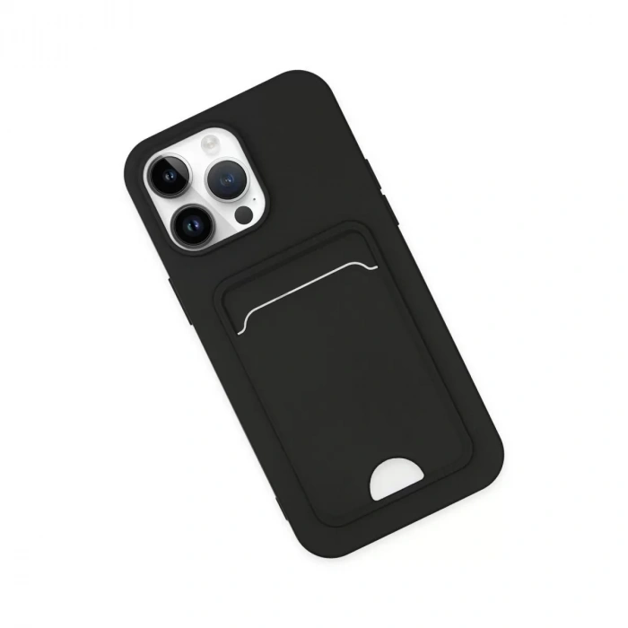 İphone 14 Pro Kılıf Kelvin Kartvizitli Silikon - Siyah