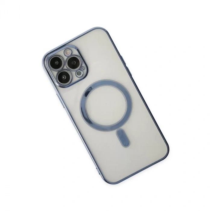 İphone 14 Pro Kılıf Magneticsafe Lazer Silikon - Sierra Blue
