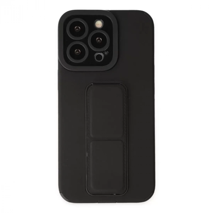 İphone 14 Pro Kılıf Mega Standlı Silikon - Siyah