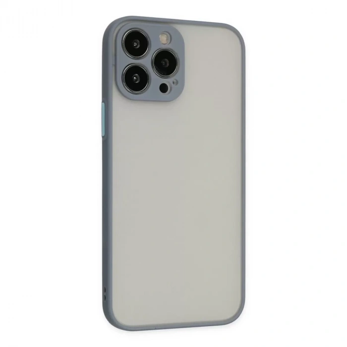İphone 14 Pro Kılıf Montreal Silikon Kapak - Gri