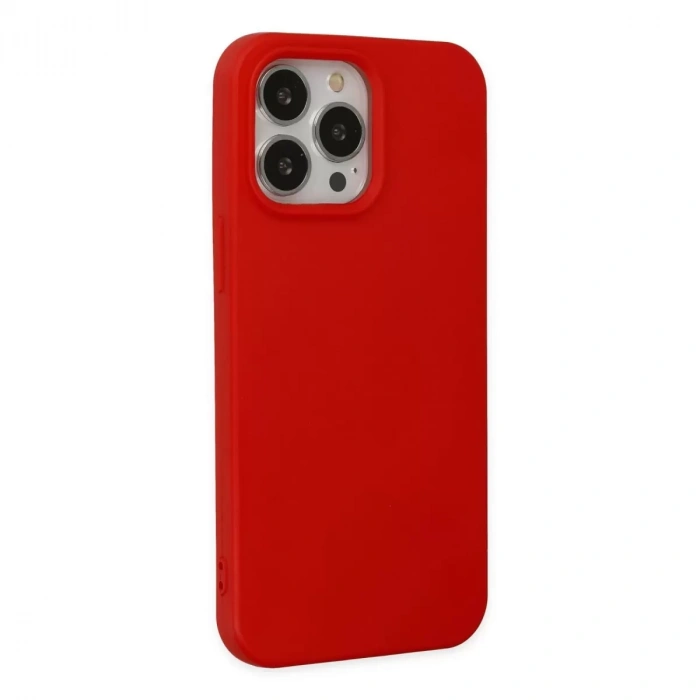 İphone 14 Pro Kılıf Nano İçi Kadife Silikon - Kırmızı