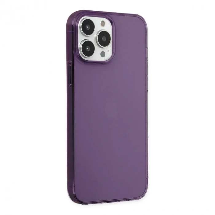 İphone 14 Pro Kılıf Pc Sert Şeffaf Kapak - Mor