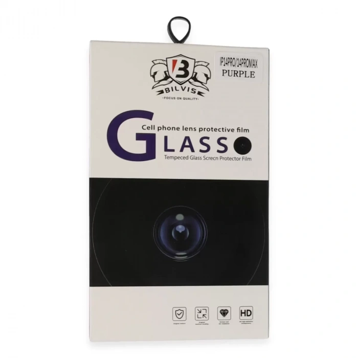 İphone 14 Pro Max Bilvis Titan Kamera Lens - Derin Mor