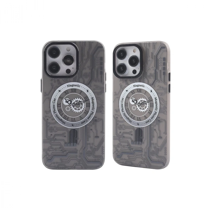 İphone 14 Pro Max Kılıf Apollo Magneticsafe Desenli Kapak - Apollo Siyah - 1