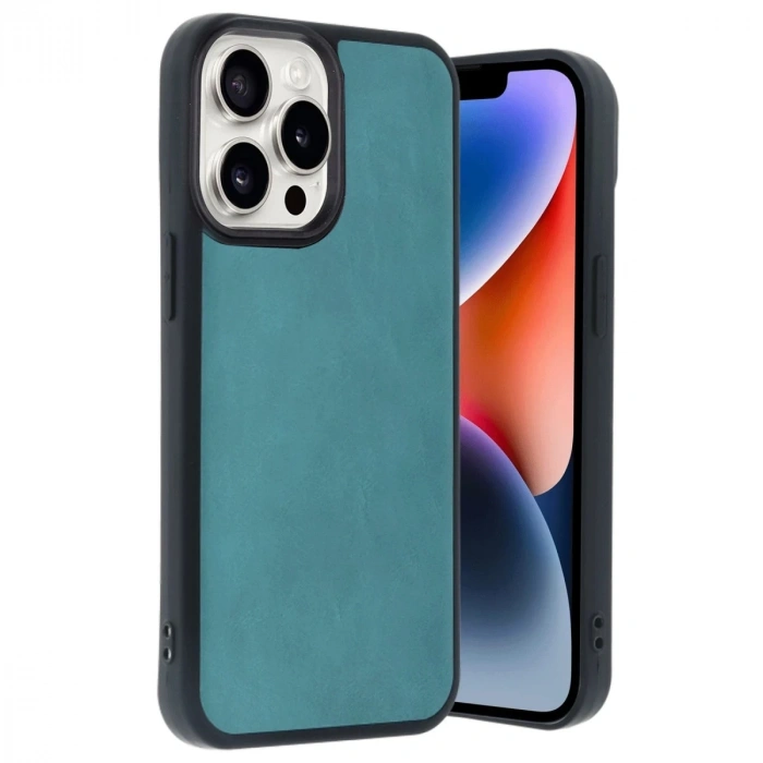 İphone 14 Pro Max Kılıf Aras Deri Kapak - Açık Yeşil