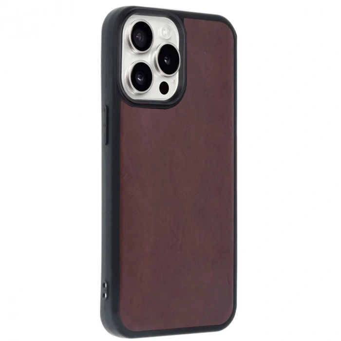 İphone 14 Pro Max Kılıf Aras Deri Kapak - Bordo