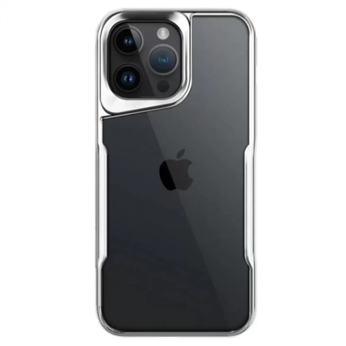 İphone 14 Pro Max Kılıf Boyi Silikon Kapak - Gümüş