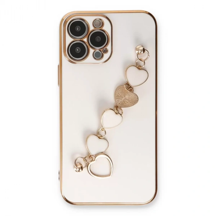 İphone 14 Pro Max Kılıf Esila Silikon - Beyaz