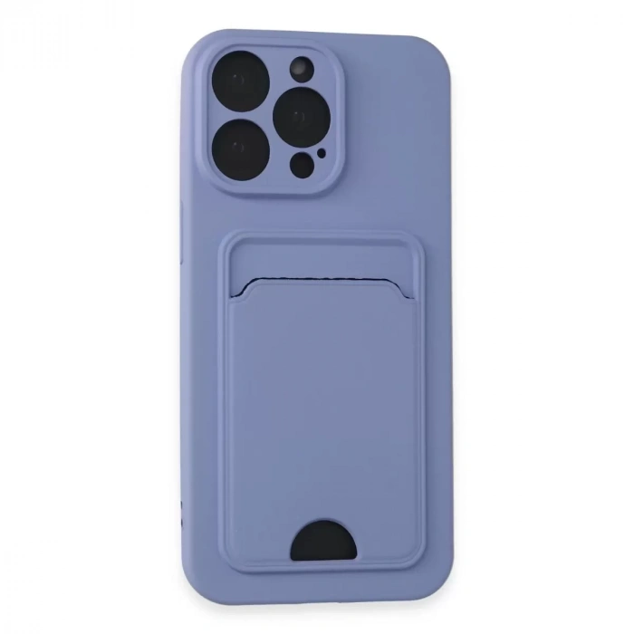 İphone 14 Pro Max Kılıf Kelvin Kartvizitli Silikon - Lila