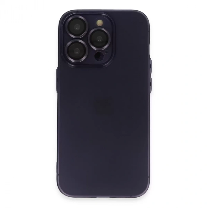 İphone 14 Pro Max Kılıf Luko Lens Silikon - Derin Mor