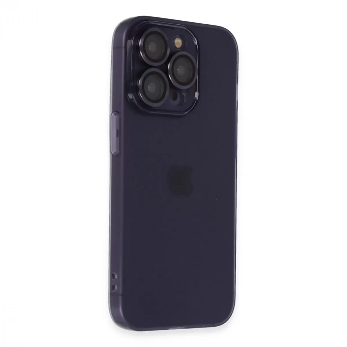İphone 14 Pro Max Kılıf Luko Lens Silikon - Derin Mor