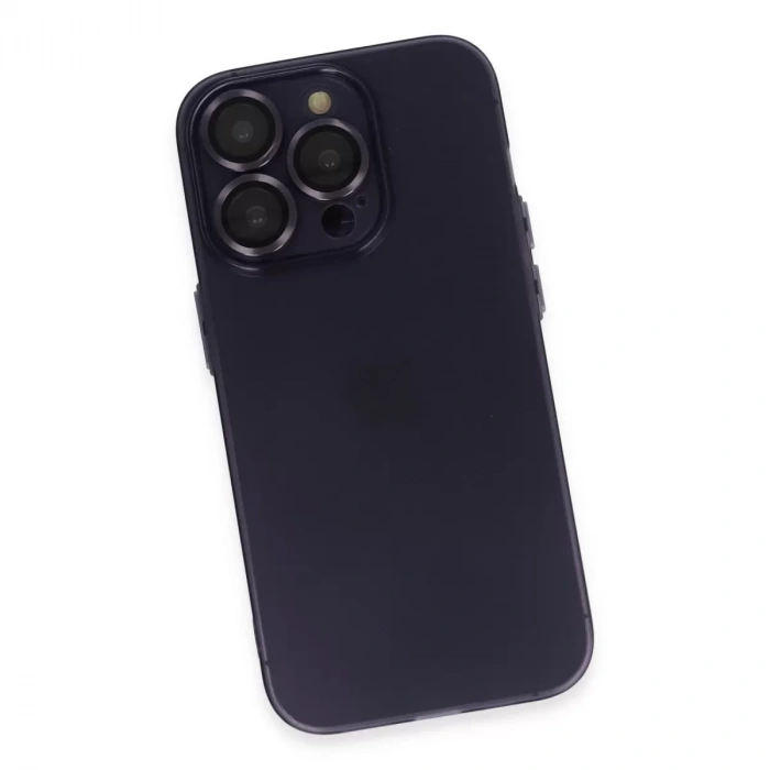 İphone 14 Pro Max Kılıf Luko Lens Silikon - Derin Mor