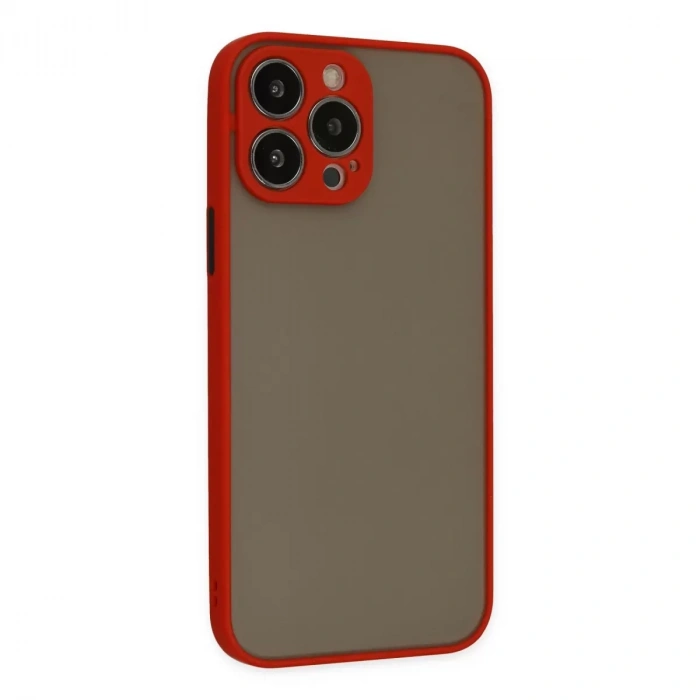 İphone 14 Pro Max Kılıf Montreal Silikon Kapak - Kırmızı