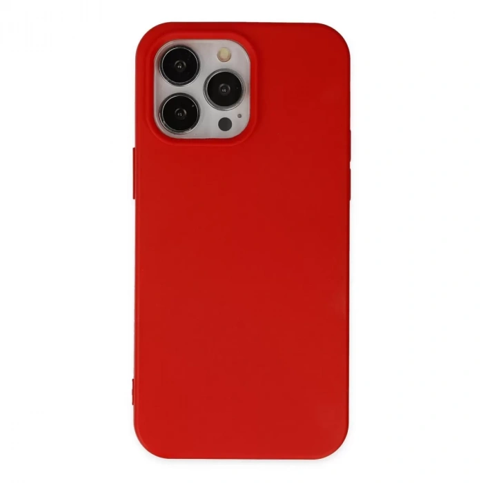 İphone 14 Pro Max Kılıf Nano İçi Kadife Silikon - Kırmızı