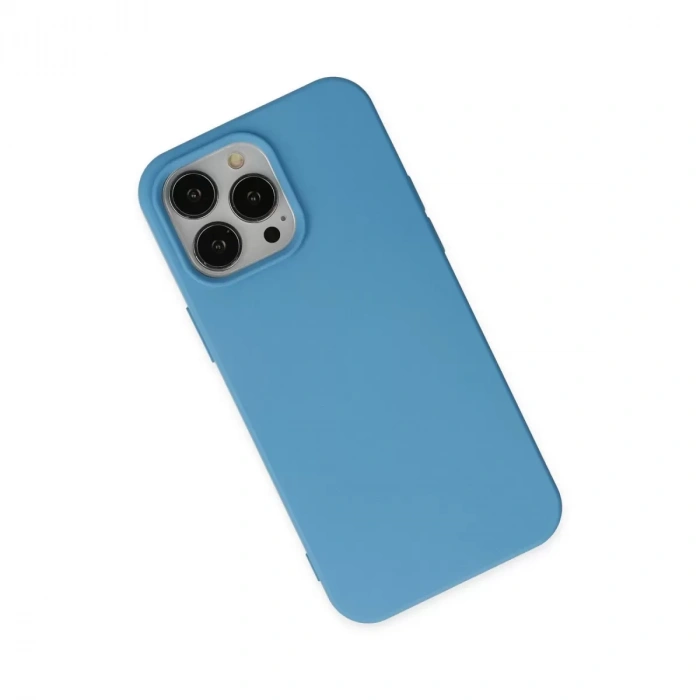 İphone 14 Pro Max Kılıf Nano İçi Kadife Silikon - Mavi