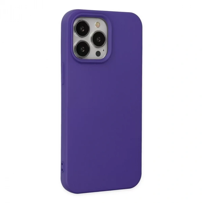 İphone 14 Pro Max Kılıf Nano İçi Kadife Silikon - Mor