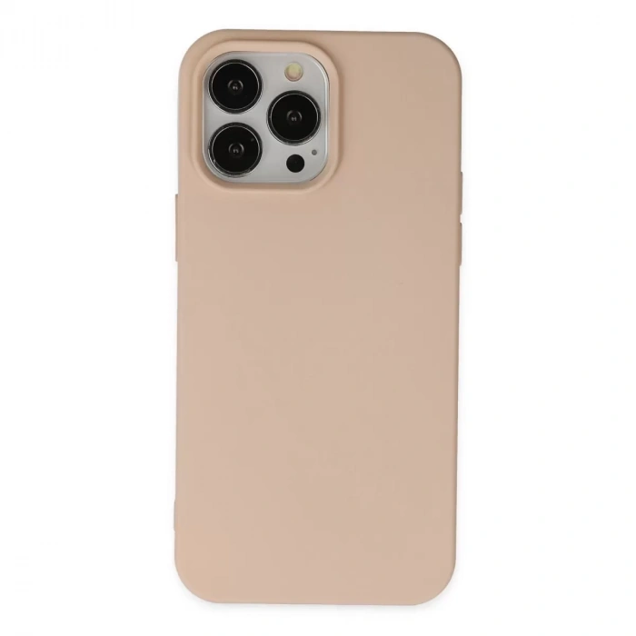 İphone 14 Pro Max Kılıf Nano İçi Kadife Silikon - Pudra