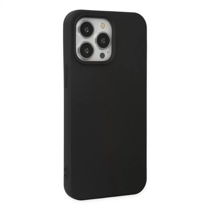 İphone 14 Pro Max Kılıf Nano İçi Kadife Silikon - Siyah