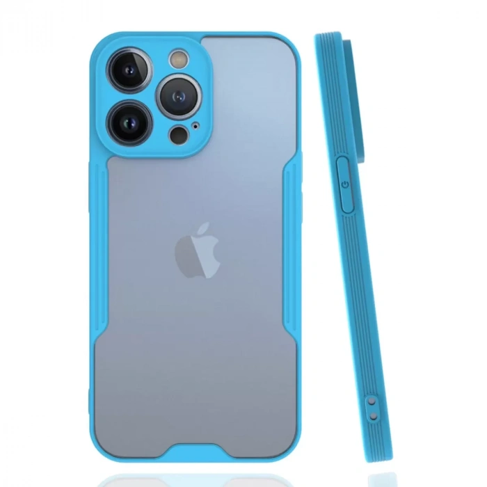 İphone 14 Pro Max Kılıf Platin Silikon - Mavi